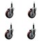 Service Caster 4'' SS Maroon Poly Wheel Swivel 3/4'' Expanding Stem Caster Set, 4PK SCC-SSEX20S414-PPUB-MRN-34-4 - alternate 1